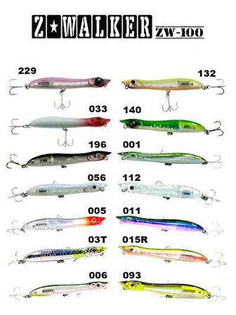 Fujin Z-Walker 100mm 11gr Su Üstü Maket Balık 011 Illusion