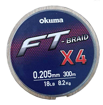 Okuma Ft-*4 Braided Line 300 mt Grey Örgü İp 0,130mm