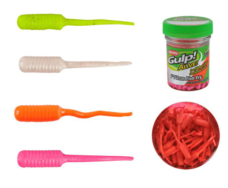 Berkley Gulp Alive Fish Fry 2cm LRF Silikonu Chartreuse