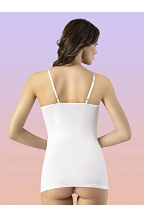 İp Askılı Beyaz Kadın Atlet