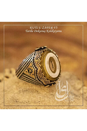 Islam Usta Tasarımı Kutlu Zafer Model 3 Gümüş Erkek Yüzük