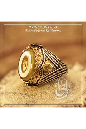 Islam Usta Tasarımı Kutlu Zafer Model 3 Gümüş Erkek Yüzük