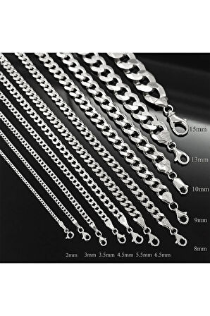 6,5mm Gurmet Model 925 Ayar Gümüş Erkek Kadın Kolye Zincir 2472532776430