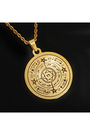 Celcelutiye Ve Ismi Azam Vefki Esma Altın Kaplama Çelik Kolye Zincir Cklcelcelut-alt