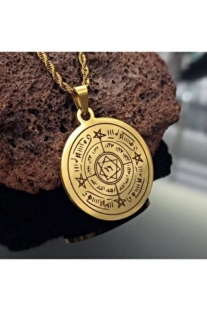 Celcelutiye Ve Ismi Azam Vefki Esma Altın Kaplama Çelik Kolye Zincir Cklcelcelut-alt