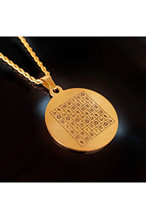 Celcelutiye Ve Ismi Azam Vefki Esma Altın Kaplama Çelik Kolye Zincir Cklcelcelut-alt