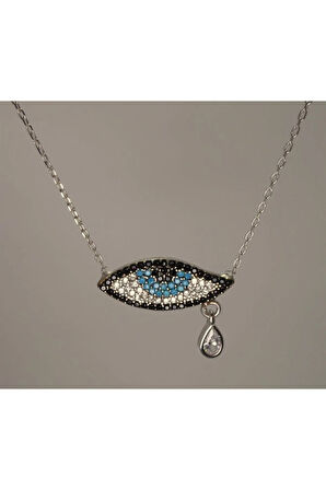 Gözyaşı Damlası Kadın Gümüş Kolye Orta Boy
