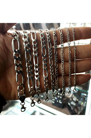 6mm Figaro Model 925 Ayar Gümüş Erkek Bileklik Künye 253882842