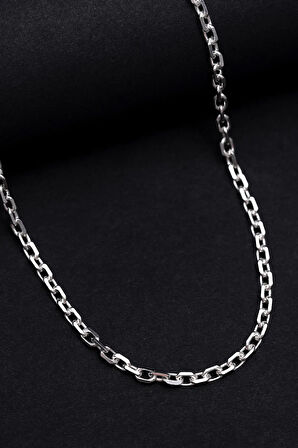 Erkek Gümüş Kolye - 4.5mm Forse Model 925 Ayar Erkek Gümüş Kolye Zincir Gklgmsforse