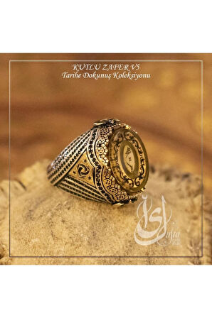 Islam Usta Tasarımı Kutlu Zafer Gümüş Erkek Yüzük
