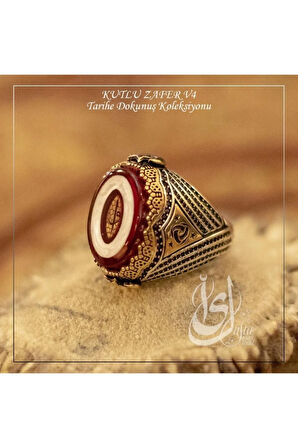 Islam Usta Tasarımı Kutlu Zafer Model 4 Gümüş Erkek Yüzük