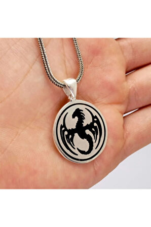 Ejderha Gümüş Erkek Kolye Zincir