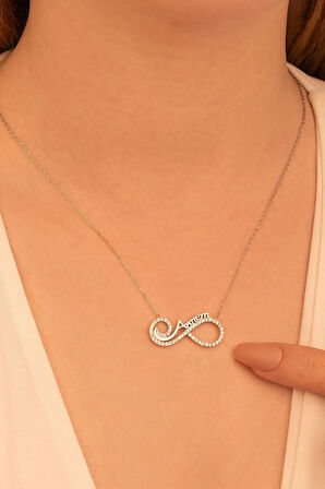 Annem Yazılı Sonsuzluk Kadın Gümüş Kolye Gklsnszlkm1-gms
