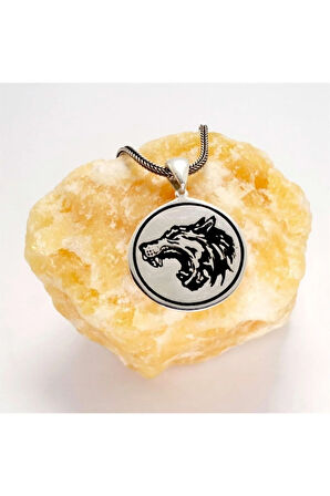 Bozkurt Figürlü Erkek Gümüş Kolye Zincir