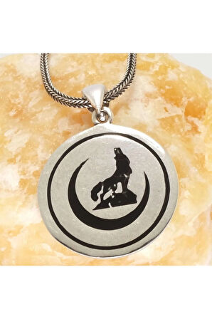 Bozkurt Hilal Erkek Gümüş Kolye Zincir