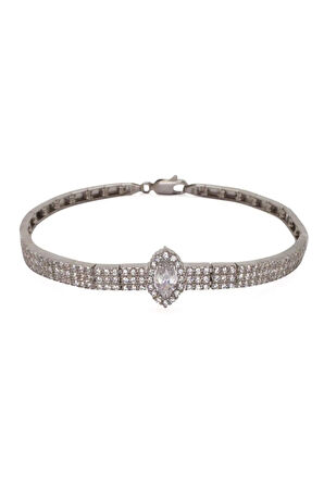 Elips Su Yolu Gümüş Bileklik