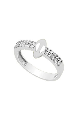 Hera Zirkon Taşlı Kadın Gümüş Yüzük