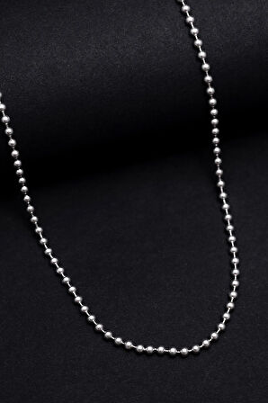 Erkek Gümüş Kolye - 2,5mm Top Zincir Model 925 Ayar Gümüş Erkek Kolye Zincir 24007980414