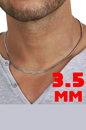 3.5mm Gurmet Model 925 Ayar Gümüş Erkek Kolye Zincir 2472532776430