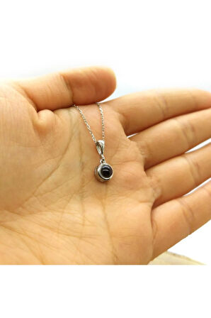 Kadın Gümüş Kolye - 100 Dilde Seni Seviyorum Yazılı Gümüş Kolye