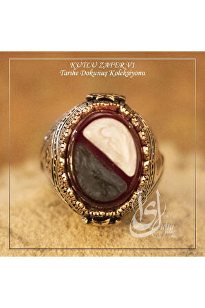 Islam Usta Tasarımı Kutlu Zafer Model 1 Gümüş Erkek Yüzük