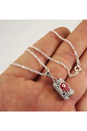 Fatma Ana Eli Kadın Gümüş Muska Cevşen Kolye