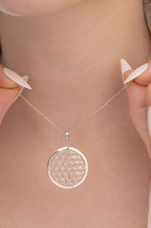 Yaşam Çiçeği Kadın Gümüş Kolye