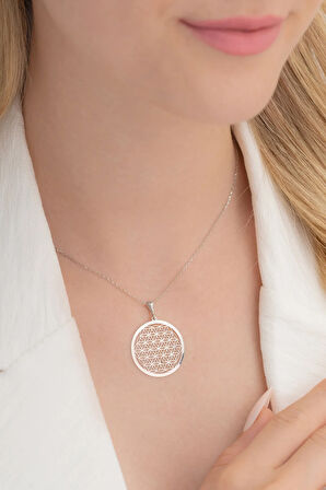 Yaşam Çiçeği Kadın Gümüş Kolye