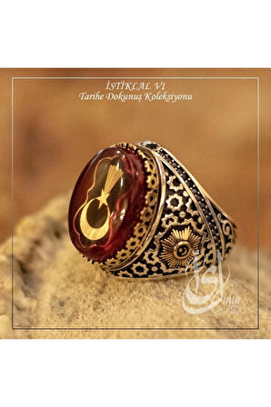 İslam Usta Tasarımı Özel Ay Yıldız Istiklal Model 1 Gümüş Erkek Yüzük