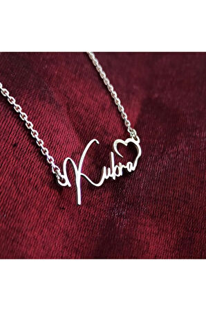 Kalp Gümüş Renk  Gümüş Kolye Zincir Gklgmsısımk