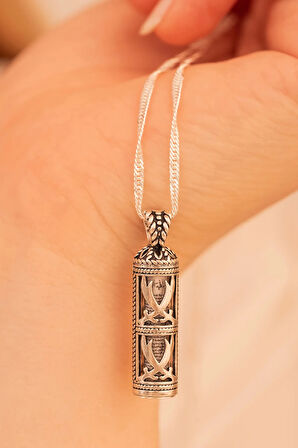 Hz Ali Çift Zülfikarlı Gümüş Cevşen Kolye Zincir