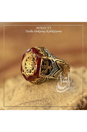 Islam Usta Tasarımı Miras Model 3 Gümüş Erkek Yüzük