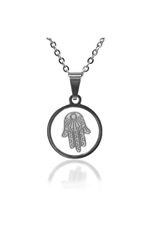 Fatma Ana Eli Paslanmaz Çelik Kadın Kolye