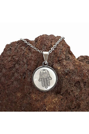 Fatma Ana Eli Paslanmaz Çelik Kadın Kolye