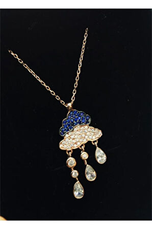 Gümüş Kadın Bulut Yağmur Kolye