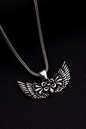 Melek Kanadı Gümüş Erkek Kolye Zincir