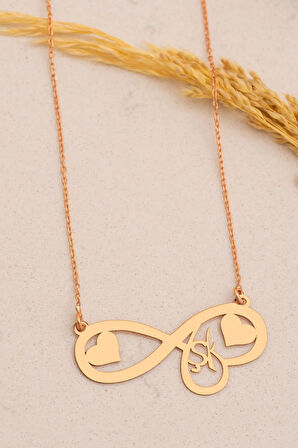 Kadın Gümüş Kolye - Harf Yazılabilen Sonsuzluk Model Aşk Yazılı Gümüş Kolye