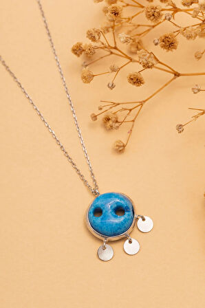 Süryani Nazar Boncuğu Kadın Gümüş Kolye