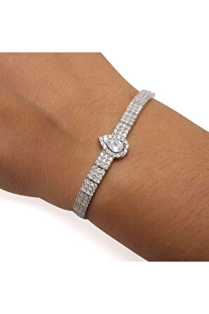 Damla Su Yolu Gümüş Bileklik