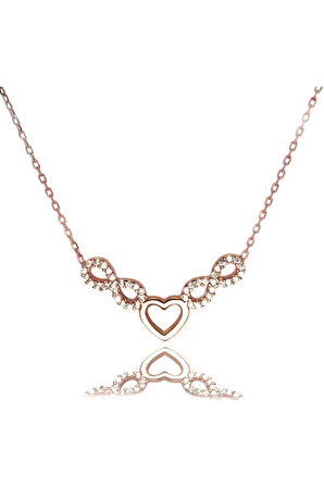 Gümüş Kadın Sonsuzluk Kalp Kolye