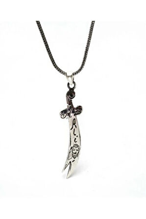 Hz.ali Zülfikar Erkek Gümüş Kolye Zincir Büyük Boy