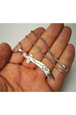 Hz.ali Zülfikar Erkek Gümüş Kolye Zincir Büyük Boy