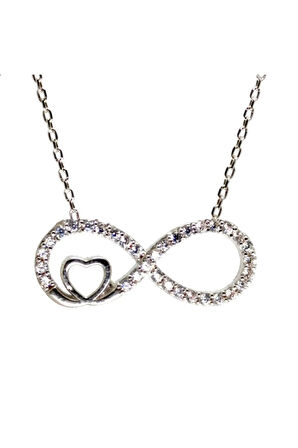 Kalpli Sonsuzluk Kadın Gümüş Kolye