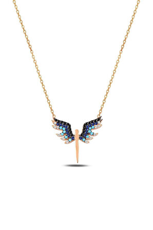 Zirkon Taşlı Rose Melek Model 2 Kadın Gümüş Kolye Gklmlkm2del-ros Rose (bronz)