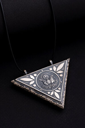 En Büyük Boy Osmanlı Armalı Gümüş Erkek Muska Kolye Cevşen Haznesi