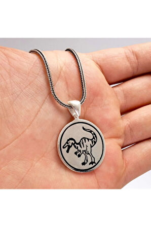 Dinozor Erkek Gümüş Kolye Zincir