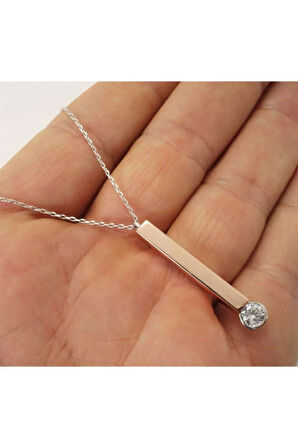 Nested Çubuk Model 925 Ayar Gümüş Kolye