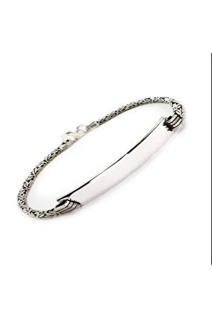 Isimli Erkek Gümüş Bileklik Künye Ince Model