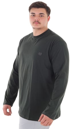 Erkek 115-155 Kilo Arası İçin Uygun Uzun Kol Bisiklet Yaka Mevsimlik Düz Renk İnce Sweatshirt