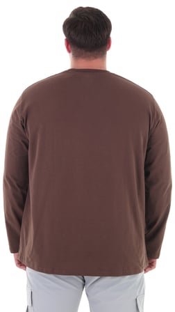Erkek 115-155 Kilo Arası İçin Uygun Uzun Kol Bisiklet Yaka Mevsimlik Düz Renk İnce Sweatshirt